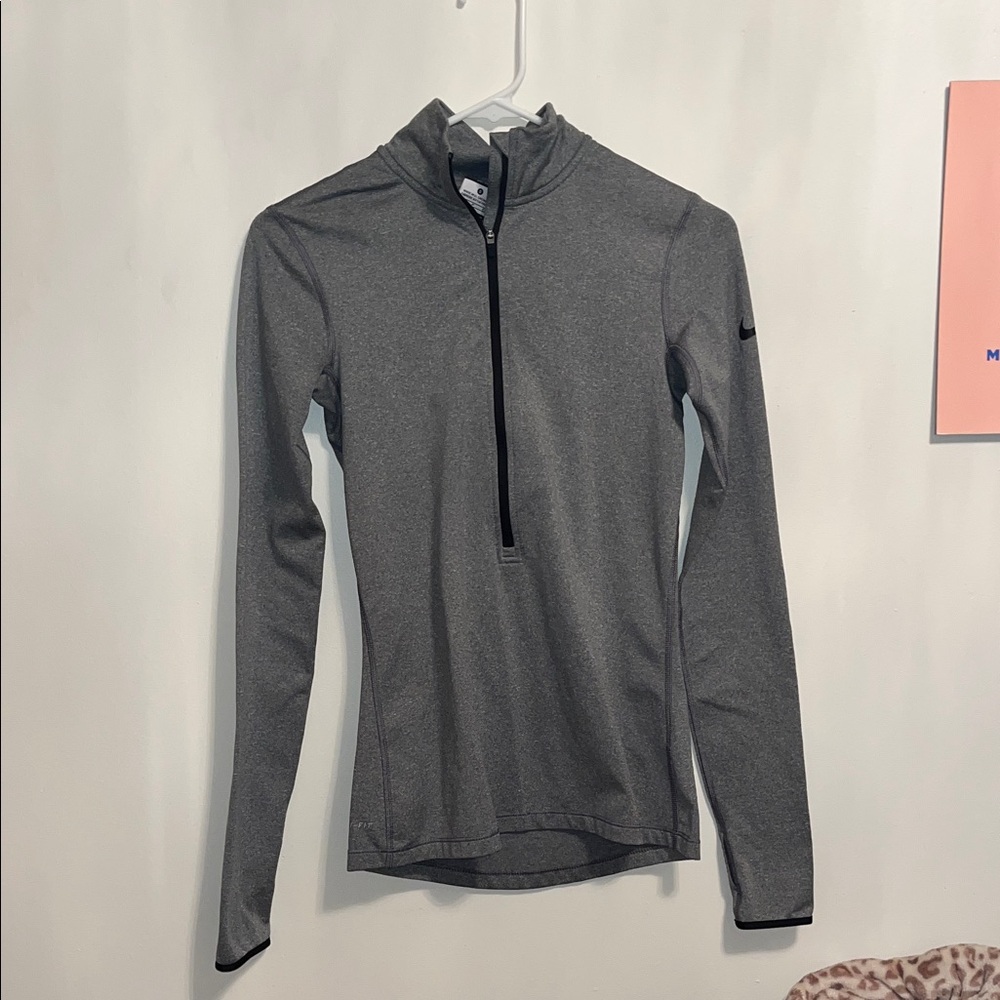 Nike Heather Gray Quarter-Zip Top